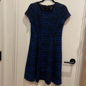 Blue and Black Print pattern dress